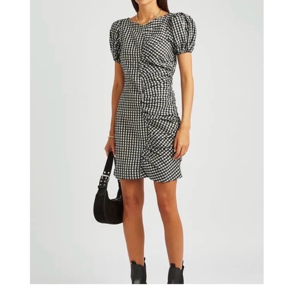 Ganni Dresses & Skirts - Ganni Gingham Seersucker Mini Dress size 6